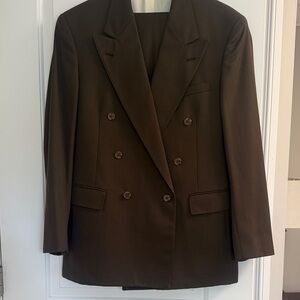 L&T IZOD Olive Double-Breasted Suit